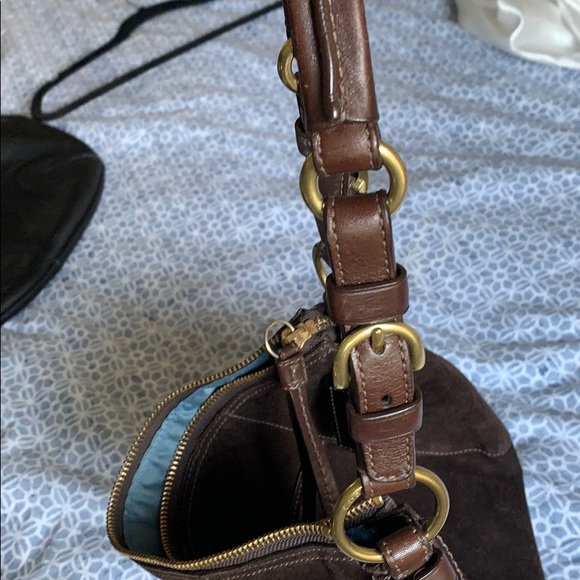 Brown suede coach purse - Picture 3 of 6